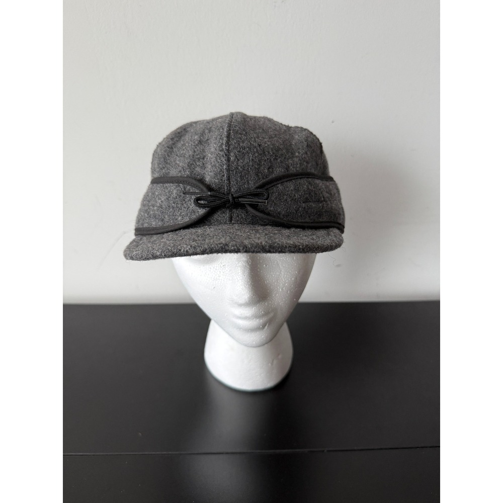 Stormy Kromer Gray Wool Ear Flap Cap Mens Winter Hat Made in USA 1903 Heritage